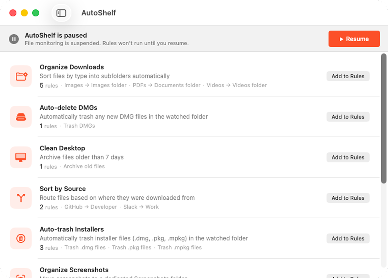 AutoShelf screenshot
